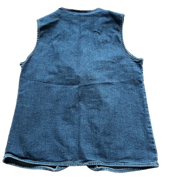 Alia Petites Nautical VEST Size 6P Cotton Spandex Sailboat Red White Blue Denim - Picture 2 of 8